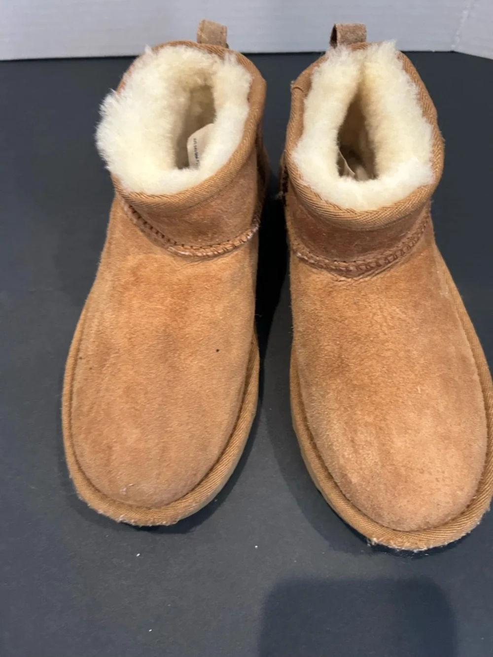 UGG Chestnut Suede Shearling Ankle Booties